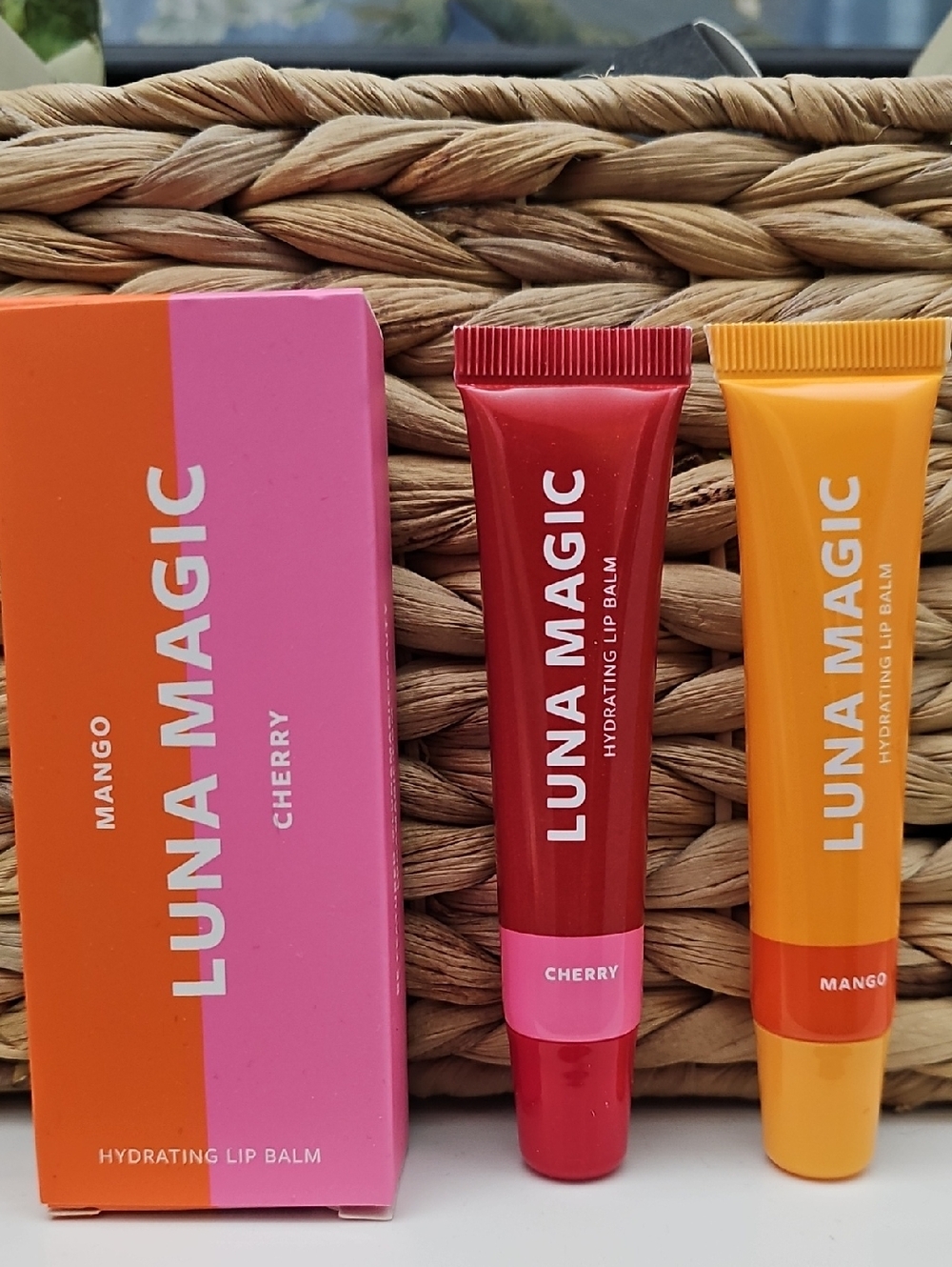 Luna Magic Hydrating Lip Balm Duo — Cherry (Red) & Mango (Orange)